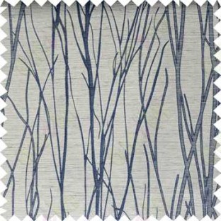 Blue Grey Twigs Design Poly Main Curtain Designs